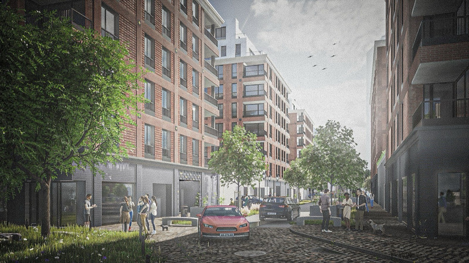 Perspective d'un ensemble de logements